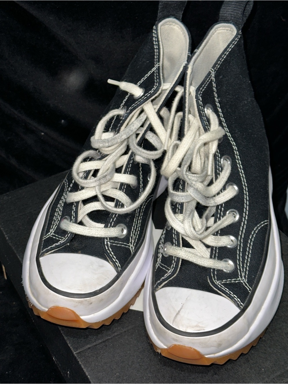 Converse Black High-Top Canvas Sneakers with White Laces